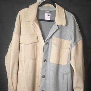 SO XL Grey and Beige Shacket